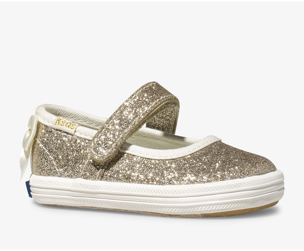 Slip Ons Keds Niños Doradas - Kate Spade New York Sloane Mj Glitter Crib - 865-MUOZBA